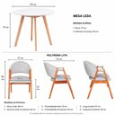Ver imagem 3 de Conjunto Leda Mesa Redonda 90cm MDF + 4 Cadeiras Estofadas em Linho Cinza-Claro