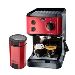 Kit Cafeteira Expresso Cappuccino e Moedor de Café Oster Red - 220V - 1