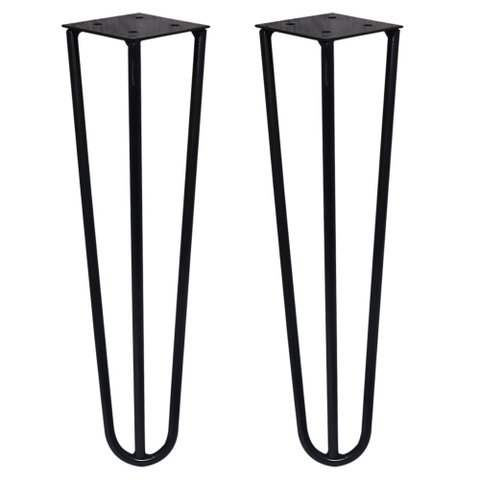 Kit 2 Pés de Metal 30 CM Hairpin Legs Mesa de Canto Rack e Puffs Preto Gran Belo Pés de Metal Hairpi