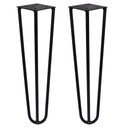 Ver imagem 1 de Kit 2 Pés de Metal 30 CM Hairpin Legs Mesa de Canto Rack e Puffs Preto Gran Belo Pés de Metal Hairpi