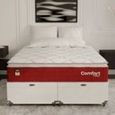 Ver mais imagens de Cama Box Baú Queen + Colchão Comfort Class Pillow Top Vinho/suede Branco