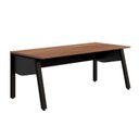 Ver imagem 2 de Mesa Escrivaninha Escritório com 150cm Industrial Tampo Chanfrado e Pés Metálicos F5 Office Nogal E Preto