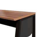 Ver imagem 6 de Mesa Escrivaninha Escritório com 150cm Industrial Tampo Chanfrado e Pés Metálicos F5 Office Nogal E Preto