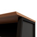 Ver imagem 7 de Mesa Escrivaninha Escritório com 150cm Industrial Tampo Chanfrado e Pés Metálicos F5 Office Nogal E Preto