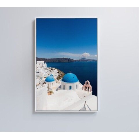 Quadro Ilha de Santorini - 80x120 - Adesivo Fotográfico