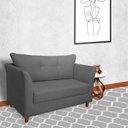 Ver imagem 2 de Namoradeira Decorativa Isis Pés Trapézio Suede Cinza - Ds Estofados