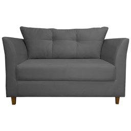 Namoradeira Decorativa Isis Pés Trapézio Suede Cinza - Ds Estofados - 1