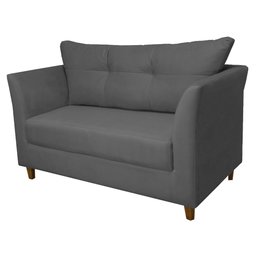 Namoradeira Decorativa Isis Pés Trapézio Suede Cinza - Ds Estofados - 3