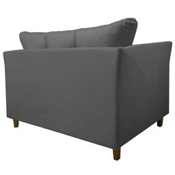 Namoradeira Decorativa Isis Pés Trapézio Suede Cinza - Ds Estofados - 4