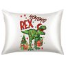Fronha de Cetim Personalizada Natal Dinossauro Rex Presente - 1