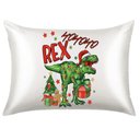 Ver imagem 1 de Fronha de Cetim Personalizada Natal Dinossauro Rex Presente