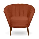 Ver imagem 1 de Poltrona Cadeira Pétala Flor Decorativa Suede Terracota