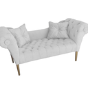 Ver imagem 1 de Namoradeira Recamier Sofá Decorativo 02 Lugares Dubai Corano Branco - DL Decor