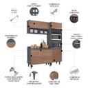 Ver imagem 3 de Armário de Cozinha com Tampo Cp02 160cm Pérola Grafite/freijó Z34 - Mpozenato