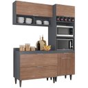 Ver imagem 2 de Armário de Cozinha com Tampo Cp02 160cm Pérola Grafite/freijó Z34 - Mpozenato