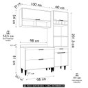 Ver imagem 4 de Armário de Cozinha com Tampo Cp02 160cm Pérola Grafite/freijó Z34 - Mpozenato