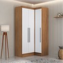 Ver imagem 1 de Quarto Completo 3 Portas 4 Gavetas 2 Peças Viena Espresso Móveis Marrom/Nogal/Branco