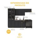 Ver imagem 5 de Armário de Cozinha Modulada Compacta Fidelitá Nara 100% MDF 4 Peças 280cm 12 Portas 2 Gavetas sem
