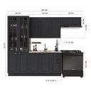 Ver imagem 4 de Armário de Cozinha Modulada Compacta Fidelitá Nara 100% MDF 4 Peças 280cm 12 Portas 2 Gavetas sem