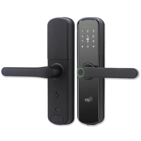 Fechadura Digital Biométrica, Elg, Shfb700, Wi-fi, 5 Modos de Abertura, Ip65, Preto