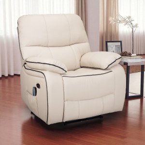 Poltrona do Papai Reclinável Elétrica e Massagem Corino Premium - Xr6097 - Off White