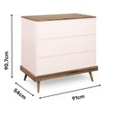 Ver imagem 3 de Cômoda Infantil Canção de Ninar 3 Gavetas Rosa/Amêndoa