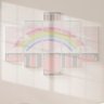Quadro decorativo mosaico luxo 5 peças - Arco-íris e Gesso Clássico - 4