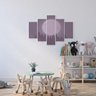 Quadro decorativo mosaico luxo 5 peças - Lua rosada - 1