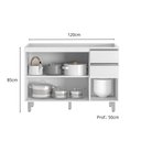 Ver imagem 3 de Conjunto Aéreo 120cm, Paneleiro Duplo e Balcão 120cm Evidence - Branco