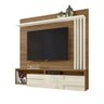 Home Suspenso Ripado c/ Porta Basculante Dolores TV 65" Carvalho Nobre/ Off White - 1