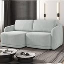 Ver imagem 1 de Sofá Cama Modulado Retrátil e Reclinável Decorativo Varsóvia 236cm Veludo Cinza G33 - Gran Belo
