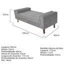 Ver imagem 5 de Recamier Baú Félix Solteiro 195 Cm Corano - Adj Decor - Cinza