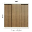 Ver imagem 3 de Guarda-Roupa Casal Madesa Reno 3 Portas de Correr Branco/Rustic Cor:Branco/Rustic
