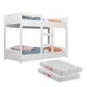 Ver imagem 1 de Beliche Infantil com Escadas e Grade + 2 Colchões Segura: Branco