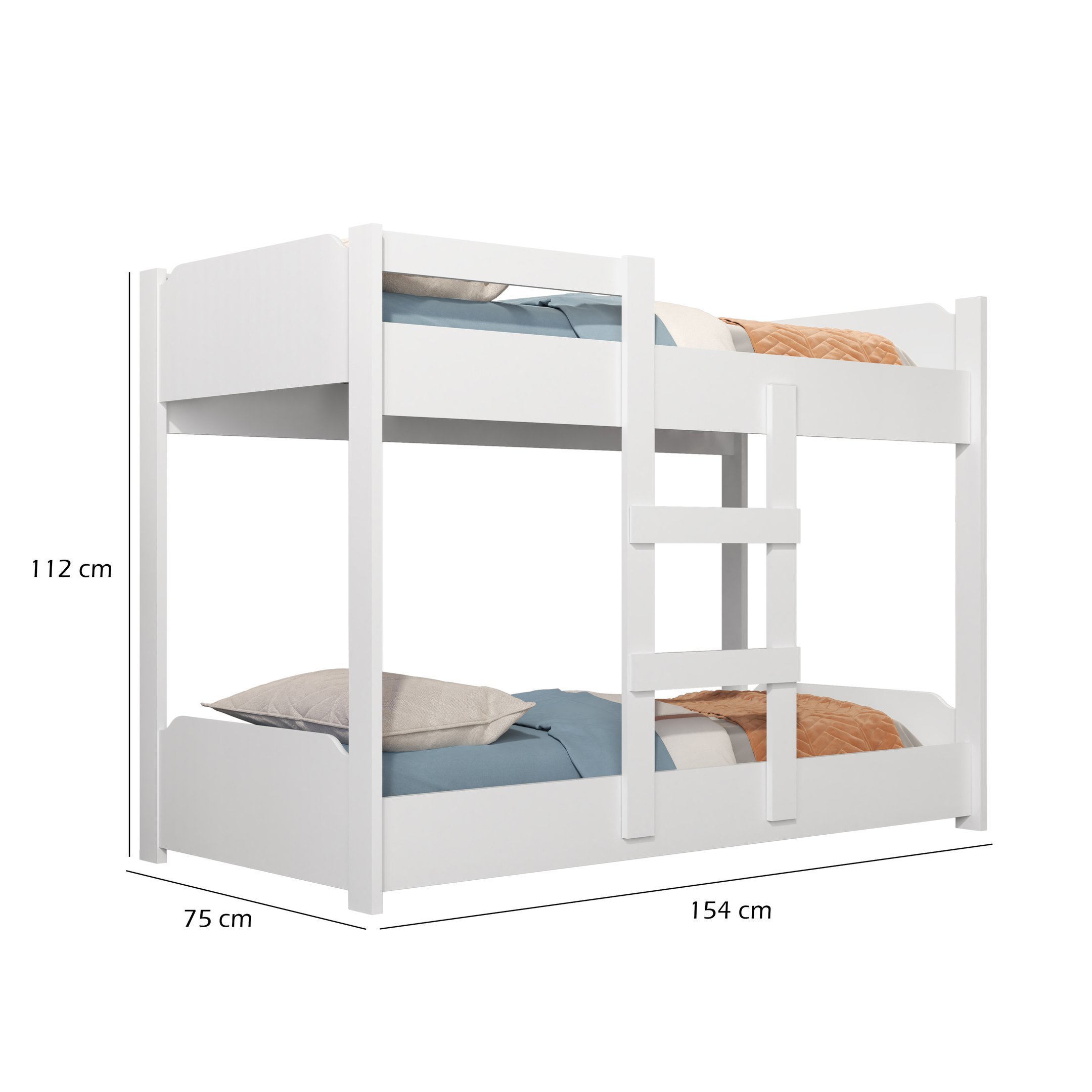 Beliche Infantil com Escadas e Grade + 2 Colchões Segura:‎ Branco - 3