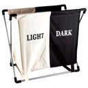 Ver imagem 7 de Cesto de Roupa Suja Duplo Roupeiro 2 Divisoes Cromado Organizador Lavanderia Quarto Banheiro