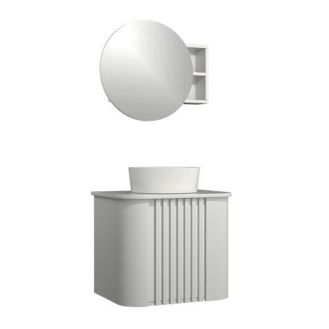 Conjunto Gabinete Suspenso para Banheiro Luna 1p 60cm