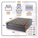 Ver imagem 2 de Cama Box Mônaco Casal c/ Molas Ensacadas 138x188x57 Cinza
