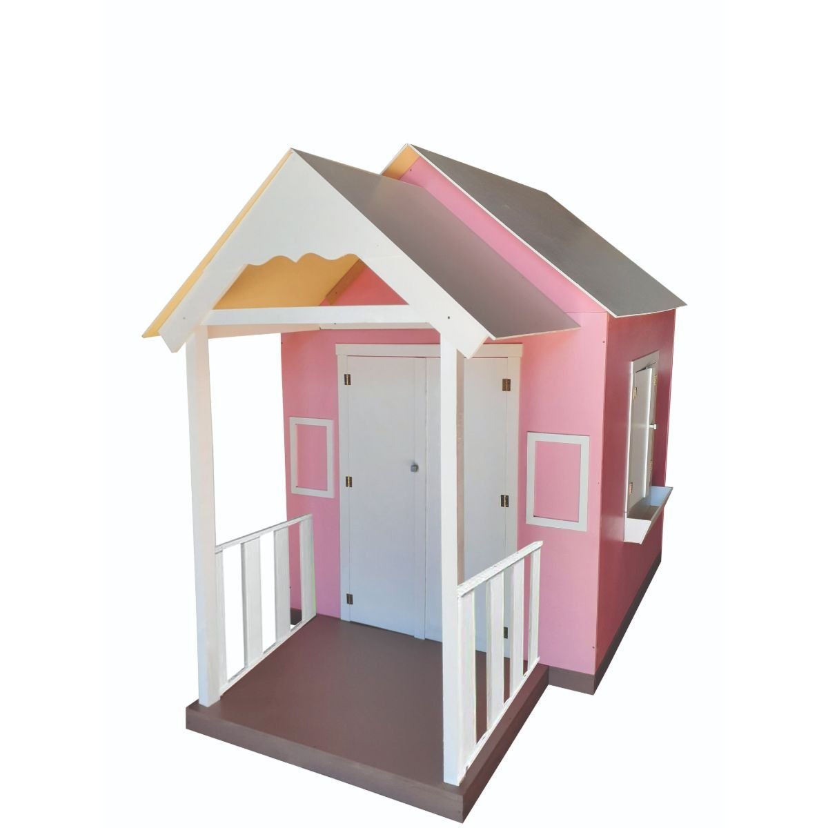 Casinha de Brinquedo Infantil 120cm em Madeira com Varanda Cor:rosa ...