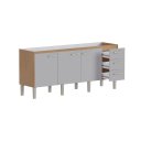 Ver imagem 4 de Gabinete Cozinha Mdf/mdp 1,94m Elegante 8 Pés e Amplo Espaço:jequitibá/nude