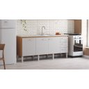 Ver imagem 3 de Gabinete Cozinha Mdf/mdp 1,94m Elegante 8 Pés e Amplo Espaço:jequitibá/nude