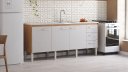 Ver imagem 3 de Gabinete Cozinha Mdf/mdp 1,94m Elegante 8 Pés e Amplo Espaço:jequitibá/nude