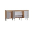 Ver imagem 2 de Gabinete Cozinha Mdf/mdp 1,94m Elegante 8 Pés e Amplo Espaço:jequitibá/nude
