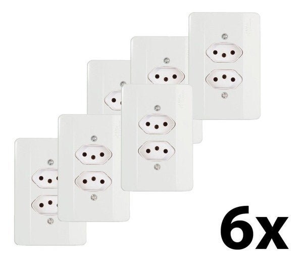 Tomada Dupla 2p+t Nbr 20a 250v Mectronic 6 Unidades - 1
