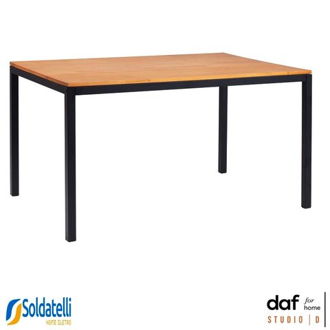 Mesa Denver Aço Preto 120cm Tampo Natural ou Mel - Daf Mobiliário