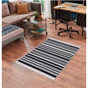 Tapete para Sala / Quarto Via Star Kilim Asteca 12 3,00x2,00 Metros Preto