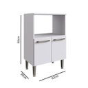 Ver imagem 4 de Armário de Cozinha Balcão e Paneleiro para Microondas e Forno 2 Portas Branco