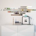 Ver imagem 3 de Espelho Decorativo Retângulo Listras em Acrílico Sala Quarto