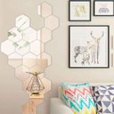 Ver imagem 4 de Espelho Acrilico Decorativo Parede Hexagonal Grande 10 Peças