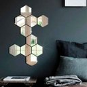 Ver imagem 1 de Espelho Acrilico Decorativo Parede Hexagonal Grande 10 Peças